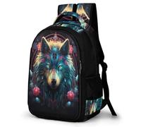 WECECE Mochila Infantil Lobo 3D Estampado Niños y Niñas Curso 2-5 Bolsa Colegio Animal Lobos 8-12 Años Mochila Escolar, Daypack Moderna Ligera para Escuela y Viaje Uso Diario Actividades Diarias