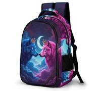 WECECE Mochila Infantil Lobos Luna Niños y Niñas Curso 2-5 Bolsa Colegio Luna Lobo 8-12 Años Mochila Escolar, Daypack Moderna Ligera para Escuela y Viaje Uso Diario Actividades Diarias