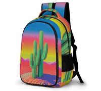 WECECE Mochila Infantil Motivo de Cactus Clases 10 Años para Alumna Mochila Diseño de Plantas Cactus Alumno Mochila Escolar Duradera, Bookbag Clases Viaje y Uso Diario