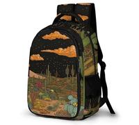 WECECE Mochila Infantil Patrón de Cactus Niñas 9 Años Mochila Escolar Plantas Cactus Escolares Primaria Daypack Ligera Duradera Cómoda Actividades Escolares Viaje Regalo Diario