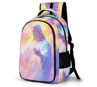 WECECE Mochila Infantil Patrón de Jesús Clases 10 Años para Alumna Mochila Jesús Cristiano Alumno Mochila Escolar Impermeable, School Backpack para Clases Viaje y Uso Diario