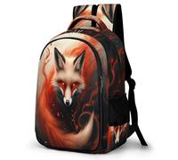WECECE Mochila Infantil Patrón Zorro Niños y Niñas Primaria 2º-4º Bolsa Colegio Diseño Animal 6-9 Años Mochila Escolar, School Bag Grande y Resistente para Vuelta al Cole y Regalo