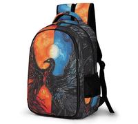 WECECE Mochila Infantil Viking Cuervo Chico 8 Años Mochila Colegio Estampado de Pájaro Chica 3º-6º Curso Mochila Escolar Resistente, Backpack Escuela Excursión y Senderismo