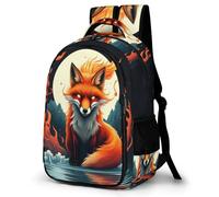 WECECE Mochila Infantil Zorro Design Niño 9-14 Años - Mochila Escuela Primaria Ligera con Animal Print para El Colegio, Viajes y Vuelta Al Cole