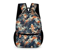 WECECE Mochila Japonés Koi Pez Chico Chica 9 Años Mochila Primaria Carpa Koi Curso 4 Estudiantes Bolsa Escolar para Libros 43x32x15 cm Regalo Colegio Libros y Cuadernos