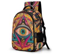 WECECE Mochila Juvenil Abstracto Arte Eyes Chicos y Chicas ESO 1º-2º Bolsa Colegio Ojo Malvado 13-16 Años Mochila Escolar, Backpack Duradera y Práctica para Senderismo y Salidas Clases y Salidas