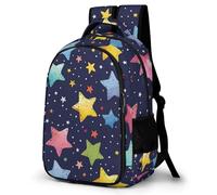 WECECE Mochila Juvenil Colorido Estrellas Chicos y Chicas Cursos Medios Bolsa Colegio Estrellas 11-16 Años Mochila Escolar, School Bag Ligera Resistente para Excursión Escolar