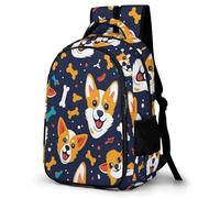 WECECE Mochila Juvenil Corgi Perro Chicos y Chicas ESO 1º-4º Bolsa Colegio Lindo Cachorro 12-15 Años Mochila Escolar, Daypack Ligera Resistente para Uso Diario y Paseo Libros y Cuadernos