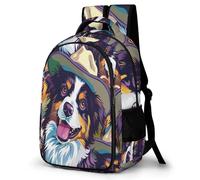 WECECE Mochila Juvenil Divertido Border Collie Perro Chicos y Chicas ESO 1º-4º Bolsa Colegio Animal 12-15 Años Mochila Escolar, Daypack Ligera Resistente para Uso Diario y Paseo Libros y Cuadernos