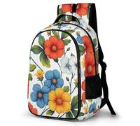 WECECE Mochila Juvenil Estampado Flores Chicos y Chicas Estudiantes 12-16 Bolsa Colegio Planta Floral 10-16 Años Mochila Escolar, School Bag Grande Ajustable para Vuelta al Cole y Regalo
