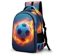 WECECE Mochila Juvenil Fútbol de Fuego Chicos y Chicas Cursos Medios Bolsa Colegio Fútbol 11-16 Años Mochila Escolar, School Bag Ligera Resistente para Excursión Escolar