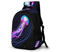 WECECE Mochila Juvenil Motivo Medusa Chicos y Chicas Curso 1-3 Bolsa Colegio Océano Criatura 12-16 Años Mochila Escolar, Backpack Grande Ajustable para Uso Diario y Deporte Libros y Cuadernos