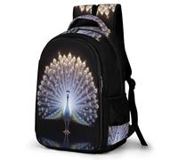 WECECE Mochila Juvenil Pavo Real Chicos y Chicas Estudiantes ESO Bolsa Colegio Tema Animal 10-15 Años Mochila Escolar, Daypack Práctica Duradera para Viaje y Ocio Actividades Diarias