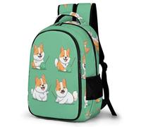 WECECE Mochila Kawaii Corgis Perro Escolares 10-15 Años Mochila de Divertido Cachorro Chica Estudiantes School Bag, Moderna Resistente Impermeable Viaje Uso Diario Regalo Diario