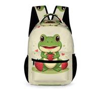 WECECE Mochila Kawaii Rana Niño Curso 2-5 Bolsa Colegio Pequeño Animal 1 Curso Niña 9-13 Años Bolsa Escolar Ligera con Bolsillos Laterales Libros Botella Paraguas Colegio Viaje Uso Diario