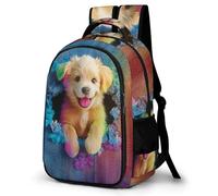 WECECE Mochila Lindo 3D Perro Chica 11 Años Mochila Colegio Motivo de Animal Cachorro Niño Secundaria Bookbag, Moderna Resistente Impermeable Vuelta al Cole Actividades Escolares