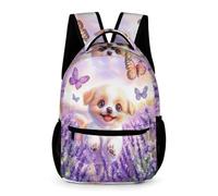 WECECE Mochila Lindo Cachorro Chicas 7-10 Años Bolsa Escolar Divertido Perro Motivo Curso 2-5 Chicos Mochila de Colegio Grande 43x32x15 cm para Viaje Estudio