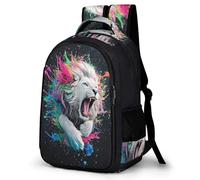 WECECE Mochila Lion Art Motif Escolar para Niño Adolescentes De 8 a 13 Años - Informal, Elegante y Ligera - Mochila Animal Lion Colegio Portátil para Secundaria, Instituto y Viajes