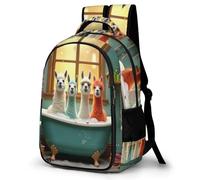 WECECE Mochila Llama Design Escolar Niño Adolescente, Mochila Colegio Niña para Juveniles Chico 8 a 18 Años con Animal Alpaca, Mochilas para Portátil