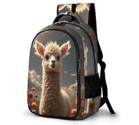 WECECE Mochila Llama Design Escolar Niño, Mochilas Adolescente Chica, Mochila Escolar Niña a Partir De 5° Grado, Mochilas Casual con Animal Alpaca, para Escuela Primaria y Secundaria