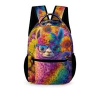 WECECE Mochila Llama Diseño Escolares 13 Años Mochila Secundaria Alpaca Estampado 2º ESO Niños Bolsa Escolar Práctica 43x32x15 cm Vuelta al Cole Libros y Cuadernos