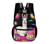 WECECE Mochila Llama Niña Niño 8-12 Años Mochila Secundaria Animal Alpaca Curso 3-6 y 1º ESO Escolares Bolsa Escolar Formato Grande 43x32x15 cm Uso Diario Libros y Cuadernos