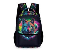 WECECE Mochila Lobos Motivo Chico Chica 6 Años Mochila Primaria Animal Lobo Curso 1 Estudiantes Bolsa Escolar para Libros 43x32x15 cm Viaje y Colegio Libros y Cuadernos