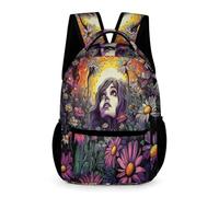 WECECE Mochila Margarita Escolar Niño Adolescente, Mochila Colegio Plantas Infantil Informal, Bonita Mochilas De Viaje Para Niñas De 6 7 8 9 10 Años