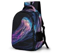 WECECE Mochila Medusa Motivo Estudiantes 8 Años Mochila Primaria Vida Marina Estampado Chica Primaria Daypack Grande Ligera Moderna Actividades Escolares Viaje Regalo Diario