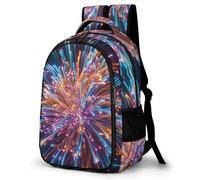 WECECE Mochila Motivo de Fireworks 1º-3º Curso Niña Mochila Escolar Colorido Floral 9-13 Años Chico Mochila Colegio Resistentes, Bookbag Vuelta al Cole Viaje y Actividades