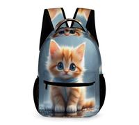 WECECE Mochila Motivo de Gato Curso 1-4 para Niños Bolsa Escolar Kawaii Gatito 6 Curso Niñas 10-13 Años School Bag Bolsillo Frontal Práctico Libros Objetos Pequeños Outdoor Tiempo Libre