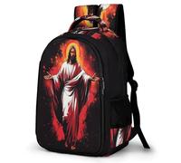 WECECE Mochila Motivo de Jesús Cristiano Chico 13 Años Mochila Colegio Patrón de Jesús Escolares Estudiantes Bookbag Impermeable Ligera Resistente Viaje Uso Diario Aventura Viaje