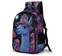 WECECE Mochila Motivo de Llama Escolares 8-12 Años Mochila Escolar Patrón de Animal Chica Primaria Backpack para Estudiantes Impermeable Duradera Cómoda Colegio Viaje Uso Diario
