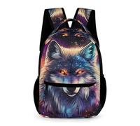 WECECE Mochila Motivo de Lobo 1-2 Curso Niños Mochila Colegio Motivo Animal Lobos Niñas 13 Años Bolsa Escolar para Libros Cuadernos Cosas de Colegio Botella Excursión Viaje Diario