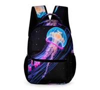 WECECE Mochila Motivo de Medusa 5 Curso Escolares Niños y Niñas Mochila Colegio Criatura Marina 7-11 Años Daypack Ligera Resistente Libros Cuadernos Botella Colegio Viaje Uso Diario
