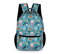 WECECE Mochila Motivo de Medusa Infantil Primaria 6 Años Bolsa Colegio Vida Marina 2 Curso Niñas Mochila Niños Estudiantes Resistente Uso Diario Cuadernos Botella Paraguas Regalo Escolar