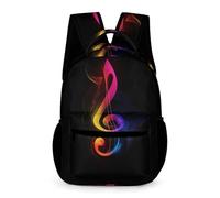 WECECE Mochila Música Symbol Niños 13 Años Bolsa Escolar Música Aficionado 2º ESO Niñas Mochila de Colegio Ligera Resistente 43x32x15 cm para Libros Cuadernos
