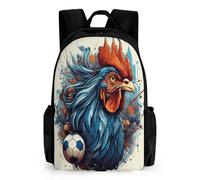 WECECE Mochila Niña, Mochila Gallo Niño Mochilas Escolar Para Niñas De 6-10 Años Bolsos Infantil Con Gallina Francesa Para Escuela Viaje School Bag