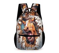 WECECE Mochila Niña Niño, Mochila Escolar Primaria Bolsa De Caballo Estudiante Mochilas Animal 3D Infantil Mochilas Chica Chico Con Bolsillos Laterales