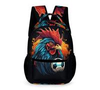 WECECE Mochila Niña Niño, Mochilas Escolar Primaria Infantil Mochila Gallo Mochilas Chica Chico Con Gallina Francesa Bolsillos Laterales