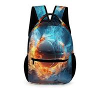 WECECE Mochila Niña Niño, Mochilas Escolar Primaria Infantil Mochila Hielo Y Fuego Baloncesto Mochilas Chica Chico Con Baloncesto Bolsillos Laterales