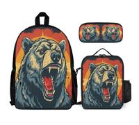 WECECE Mochila Niña Primaria Oso Bolsas Escolar Mochilas Tema de la Bandera Alemana Infantil Niño Mochila Sets de útiles Escolares,Mochilas Niños para Escuela,Viajes