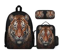 WECECE Mochila Niña Primaria Tigre Bolsas Escolar Mochilas Tema de Animales Infantil Niño Mochila Sets de útiles Escolares,Mochilas Niños para Escuela,Viajes