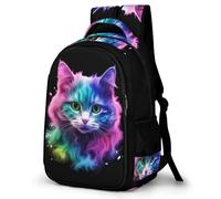 WECECE Mochila Outdoor Chicos 1º a 5º Grado, Mochila Colorful Gato Escolar Niño Niña a Partir De 8 Años, Mochilas De Animal Gatito, Backpack para Campamento y Senderismo Al Aire Libre