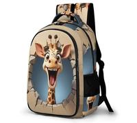 WECECE Mochila Outdoor Chicos 1º a 5º Grado, Mochila Giraffe 3D Print Escolar Niño Niña a Partir De 8 Años, Mochilas De Animal, Backpack para Campamento y Senderismo Al Aire Libre