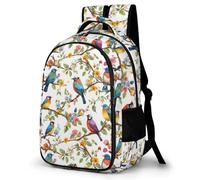 WECECE Mochila Outdoor Chicos 1º a 5º Grado, Mochila Pájaros Flower Escolar Niño Niña a Partir 8 Años, Mochilas De Hojas de Planta, Backpack para Campamento y Senderismo Al Aire Libre