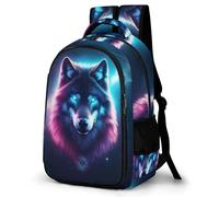 WECECE Mochila Outdoor Chicos 1º a 5º Grado, Mochila Wolves Design Escolar Niño Niña a Partir De 8 Años, Mochilas De Animal Lobo, Backpack para Campamento y Senderismo Al Aire Libre