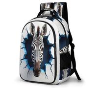 WECECE Mochila Outdoor Chicos 1º a 5º Grado, Mochila Zebra Pattern Escolar Niño Niña a Partir De 8 Años, Mochilas De Animal 3D Motif, Backpack para Campamento y Senderismo Al Aire Libre