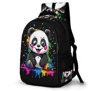 WECECE Mochila Panda Colorido Diseño Escolares 13 Años Mochila Secundaria Animal Estampado Niña Secundaria Bookbag Cómoda Impermeable Resistente Senderismo Viaje Regalo Diario