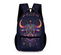 WECECE Mochila Para Colegio Toro, Escuela, Libro, Bolsa De Viaje, Mochila Animal Print Vaca De Viaje Para Niños, Niñas Primaria 1º - 5º Rucksack
